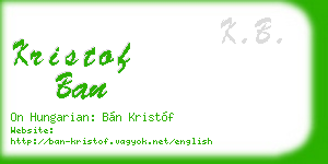 kristof ban business card